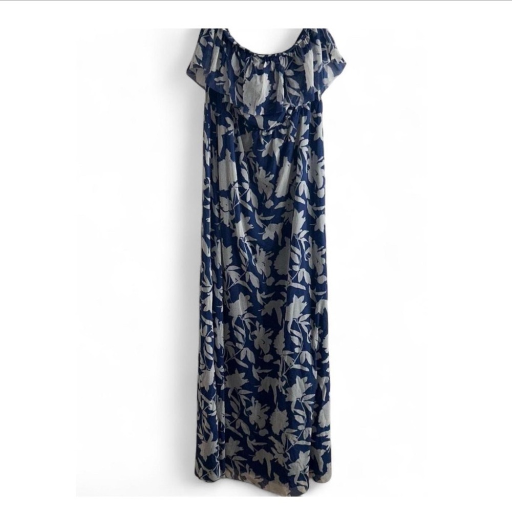 Sweet Pea Strapless Dress Blue Floral Size Small